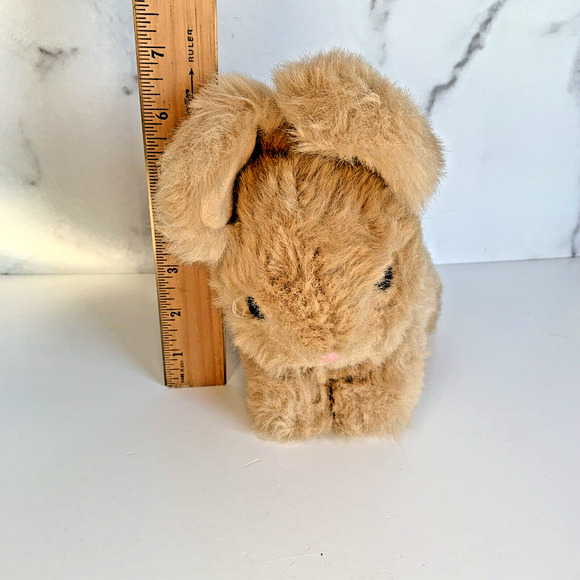 Vintage Gund Rabbit Plush Bunny Rattle 1982 Light Brown 6 Inches Stuffed Animal - Picture 6 of 7